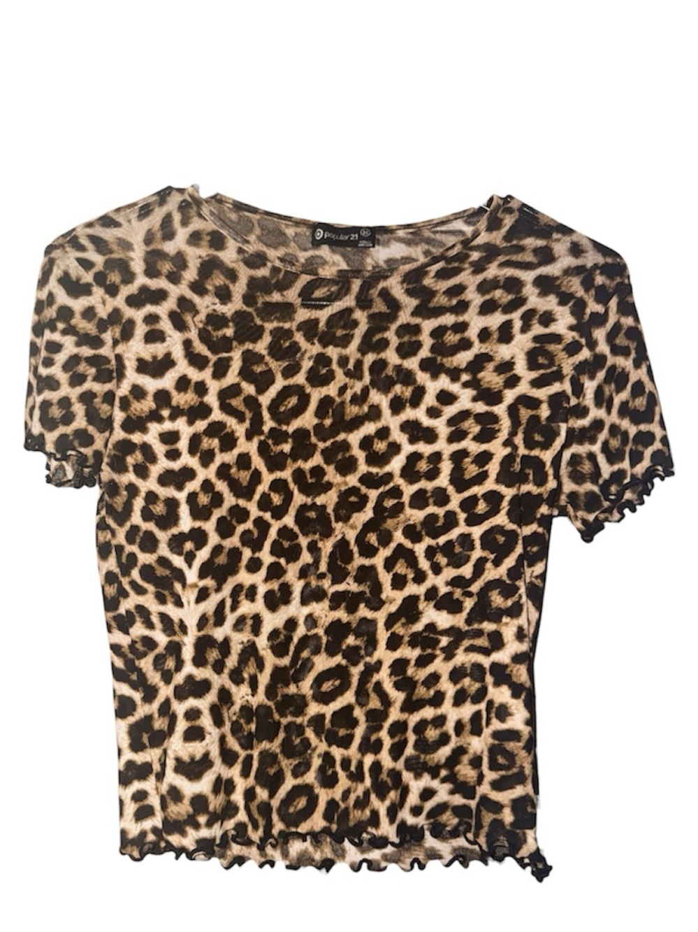 Forever 21 Leopard Print Short Sleeve Tee - Brown & Black
